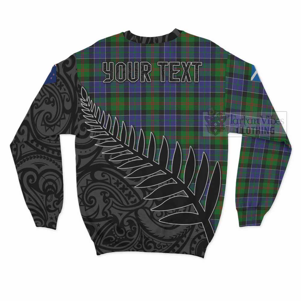 Tartan Vibes Clothing Paterson Crest Tartan Sweatshirt with New Zealand Silver Fern Half Style