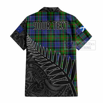 Paterson Crest Tartan Short Sleeve Button Shirt with New Zealand Silver Fern Half Style