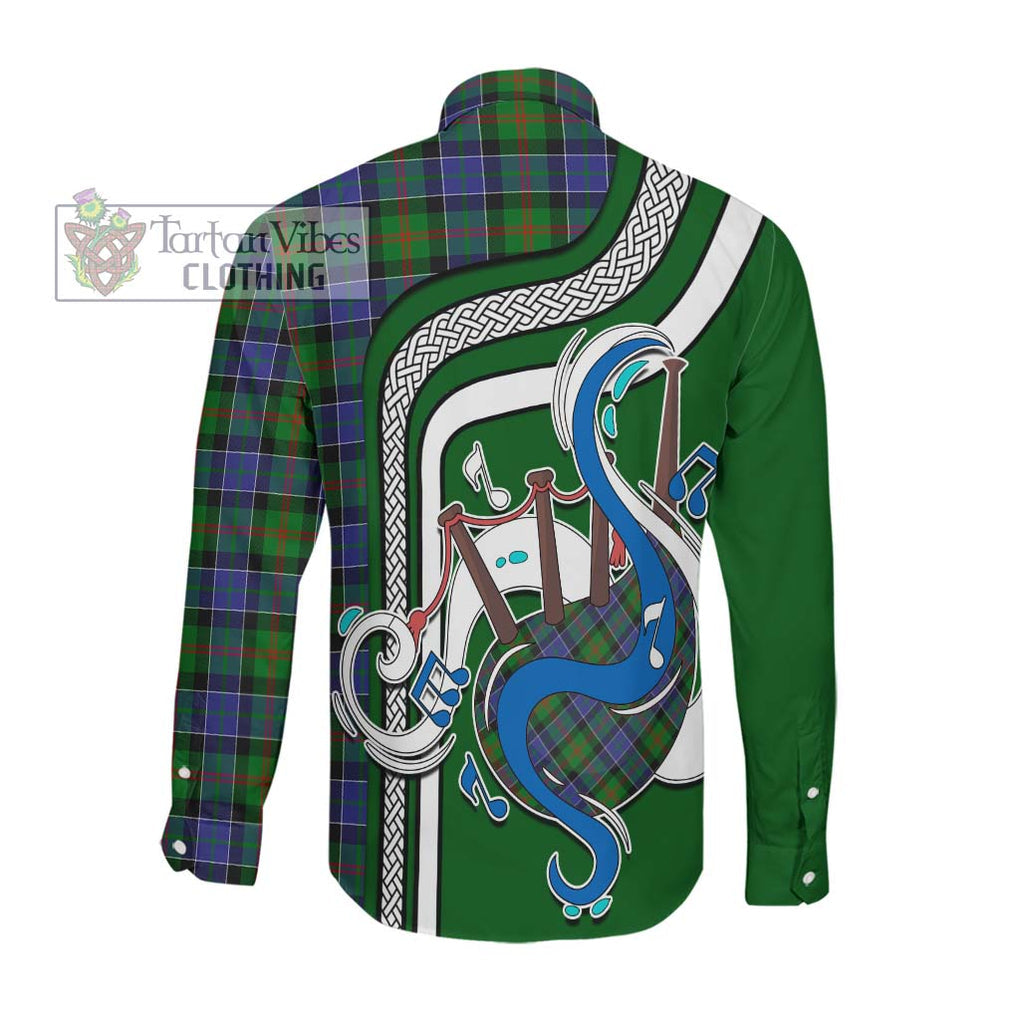 Paterson Tartan Long Sleeve Button Shirt with Epic Bagpipe Style Men's Shirt - Tartanvibesclothing Shop