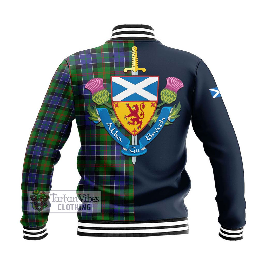 Tartan Vibes Clothing Paterson Tartan Baseball Jacket with Scottish Lion Royal Arm Half Style