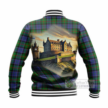 Paterson Tartan Family Crest Baseball Jacket with Scottish Ancient Castle Style - Tartan Vibes Clothing