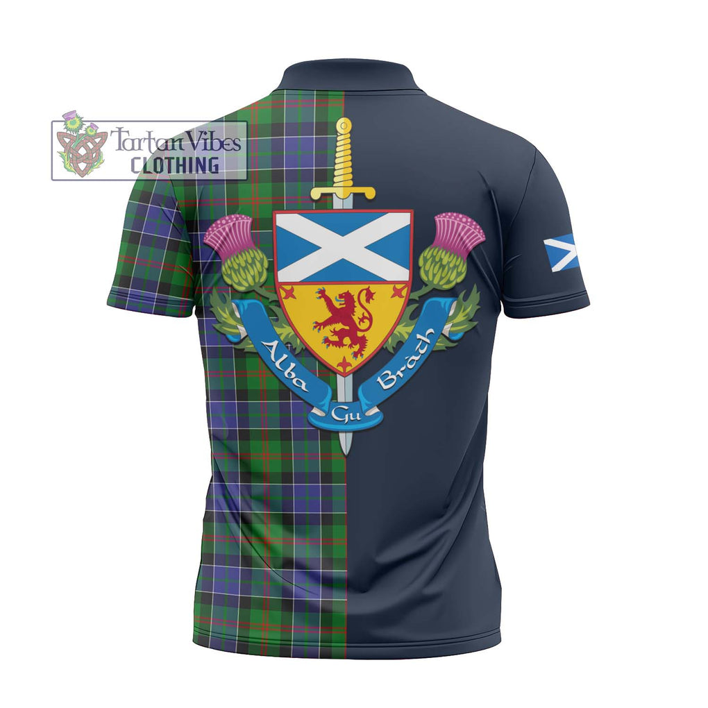 Tartan Vibes Clothing Paterson Tartan Zipper Polo Shirt with Scottish Lion Royal Arm Half Style