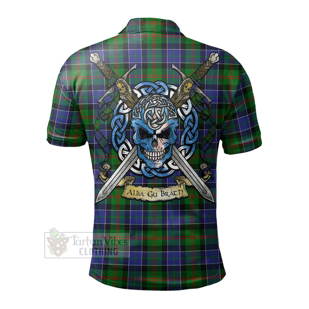 Tartan Vibes Clothing Paterson Tartan Polo Shirt with Family Crest Celtic Skull Style