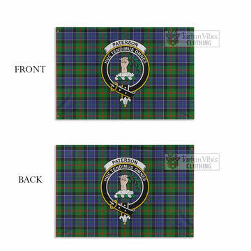 Paterson Tartan House Flag with Family Crest