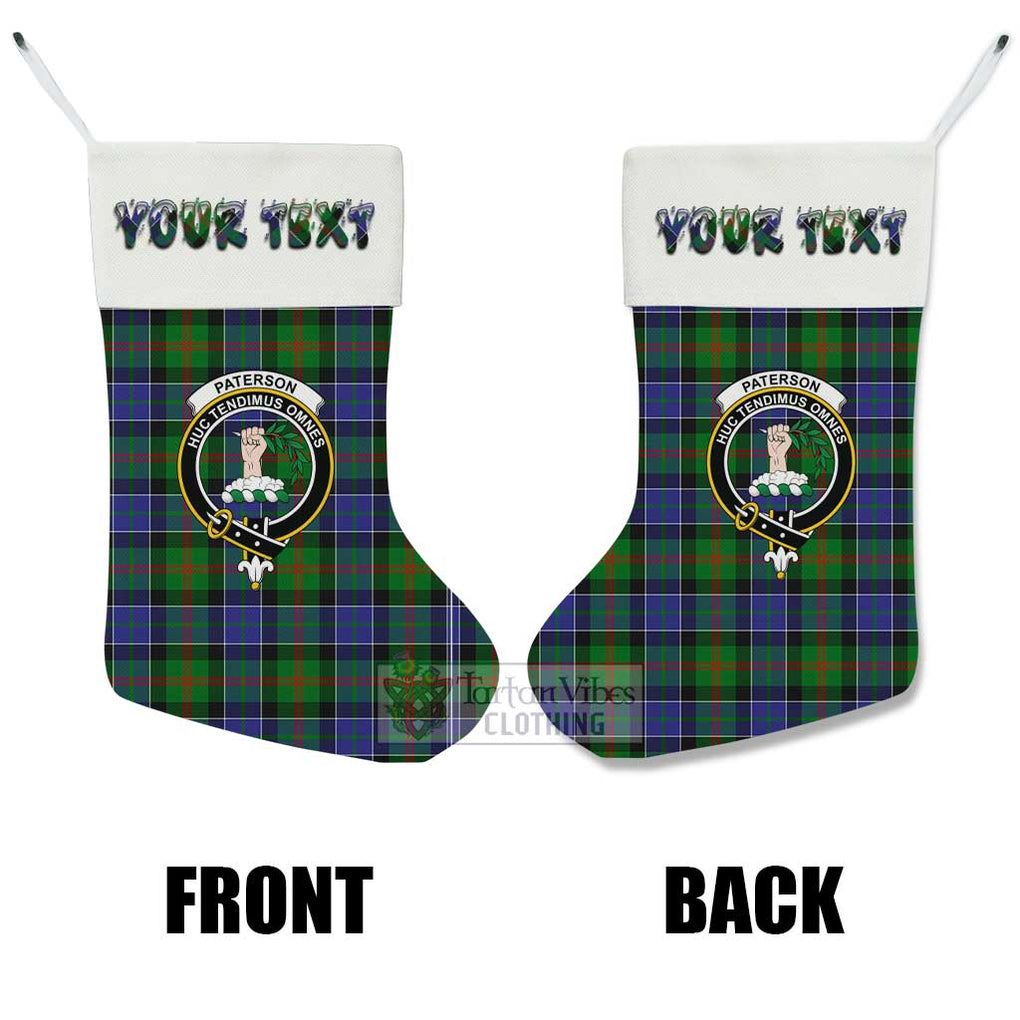 Tartan Vibes Clothing Paterson Tartan Family Crest Christmas Stocking with Personalized Text