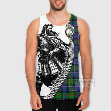 Paterson Tartan Clan Crest Men's Tank Top with Highlander Warrior Celtic Style