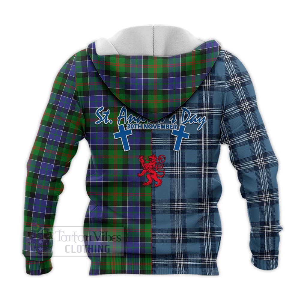 Tartan Vibes Clothing Paterson Tartan Knitted Hoodie Happy St. Andrew's Day Half Tartan Style