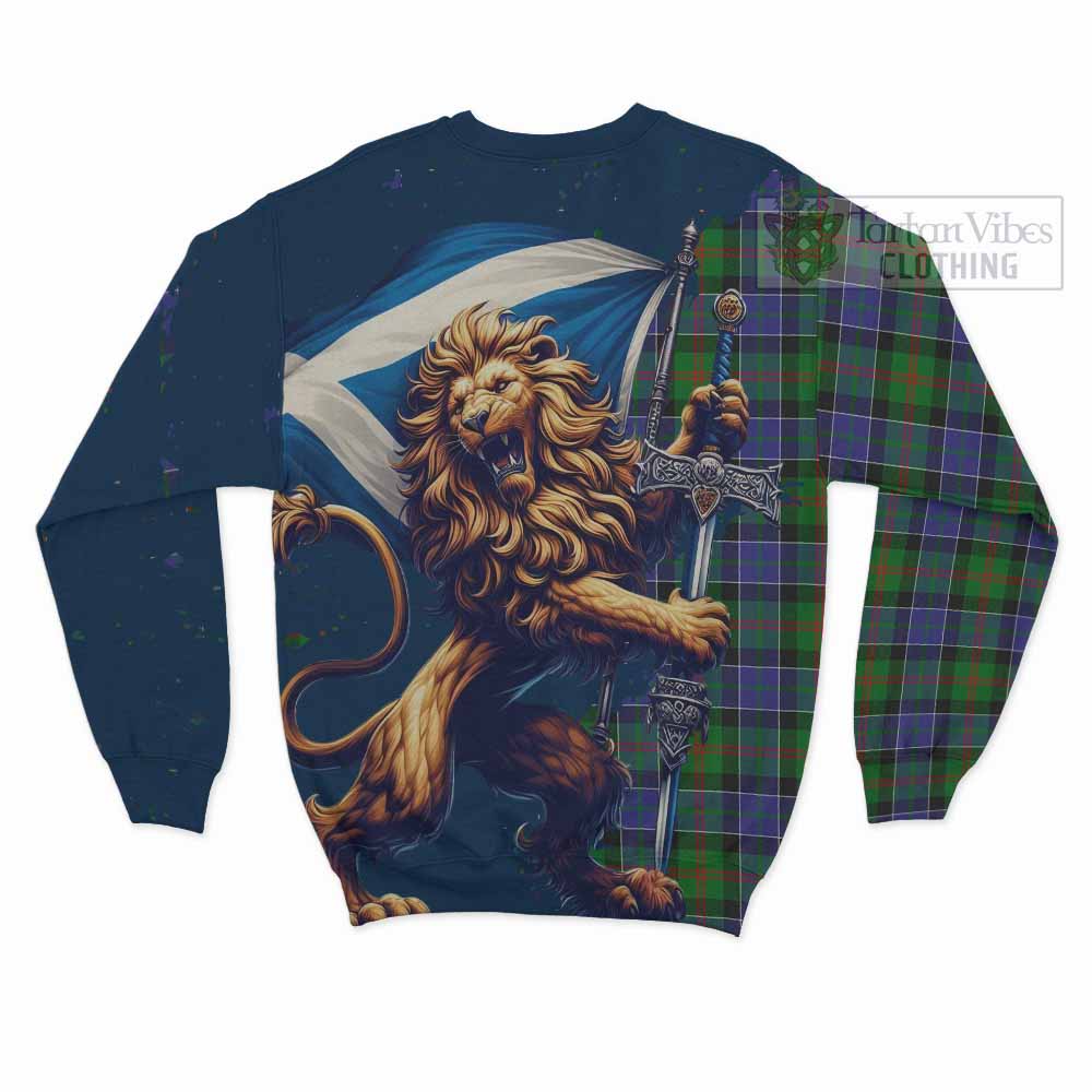 Tartan Vibes Clothing Paterson Tartan Family Crest Sweatshirt with Scottish Majestic Lion