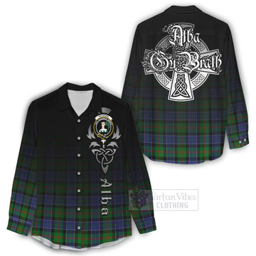 Paterson Tartan Women's Casual Shirt Featuring Alba Gu Brath Family Crest Celtic Inspired