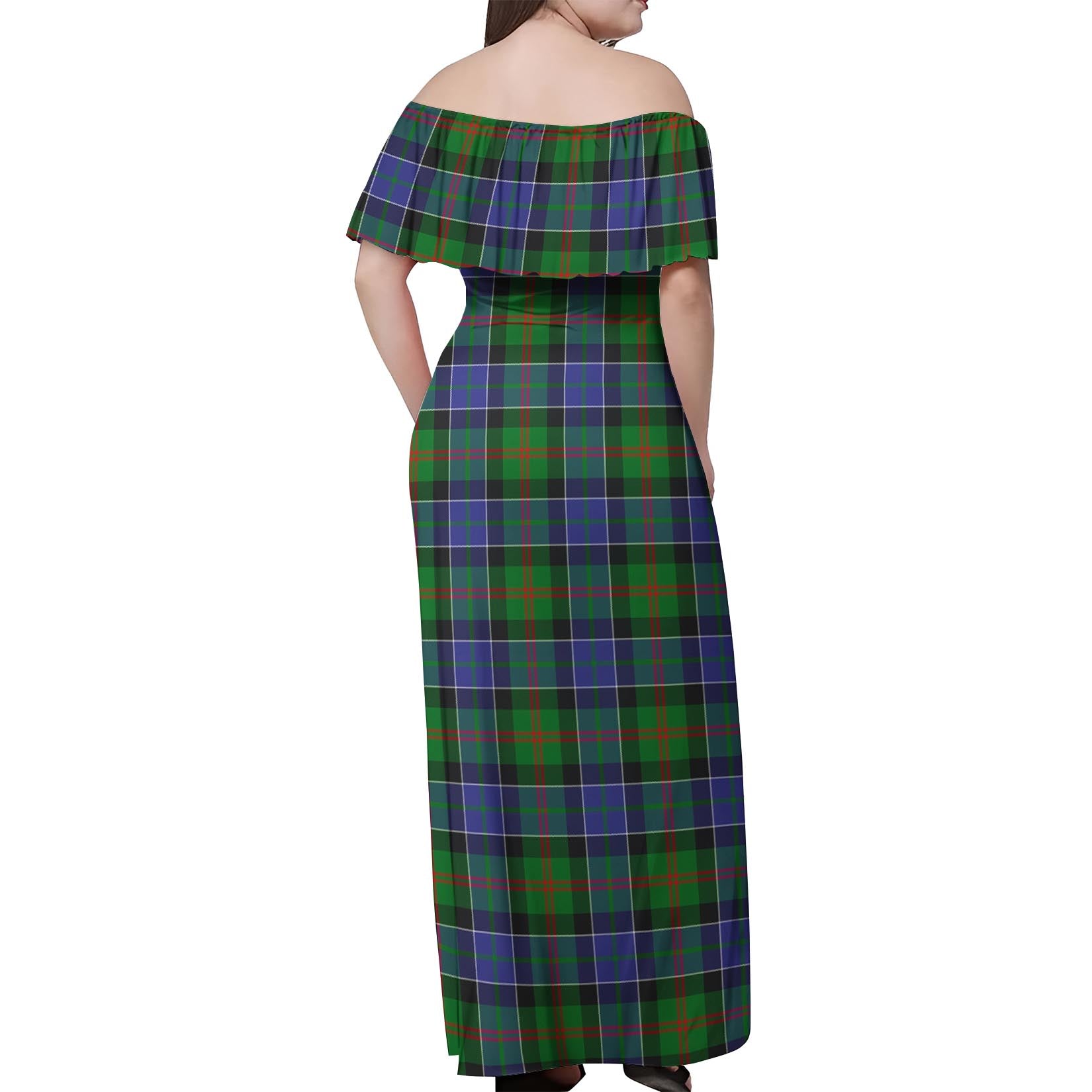 Paterson Tartan Off Shoulder Long Dress - Tartanvibesclothing