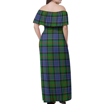 Paterson Tartan Off Shoulder Long Dress