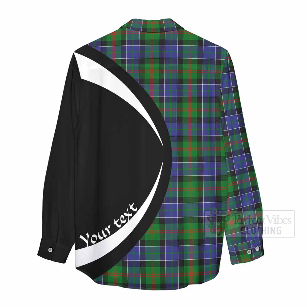 Tartan Vibes Clothing Paterson Tartan Women's Casual Shirt with Family Crest Circle Style