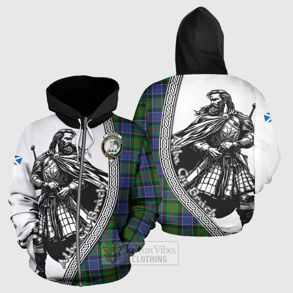Paterson Tartan Clan Crest Hoodie with Highlander Warrior Celtic Style - Tartan Vibes Clothing