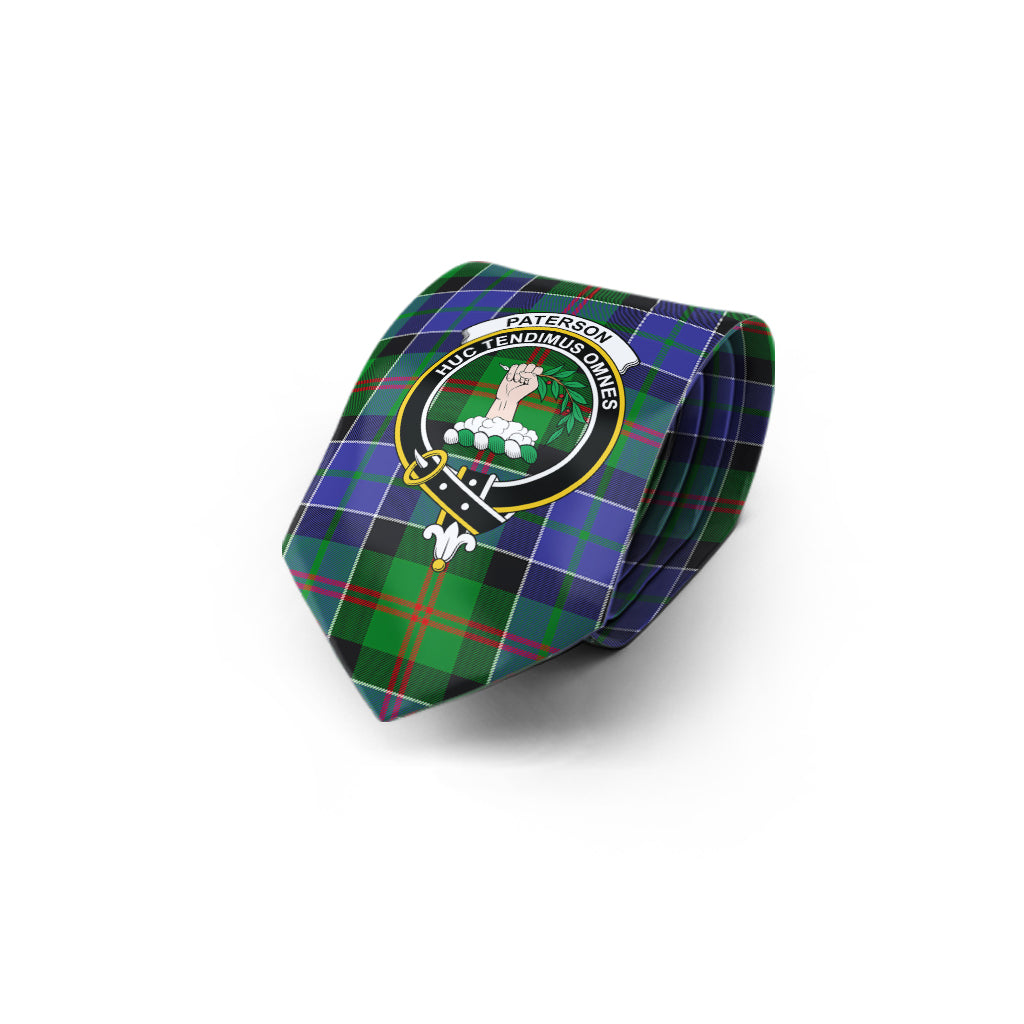 Paterson Tartan Classic Necktie with Family Crest - Tartan Vibes Clothing