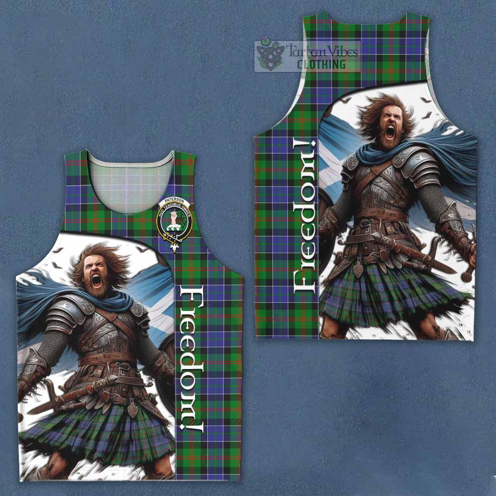 Tartan Vibes Clothing Paterson Crest Tartan Men's Tank Top Inspired by the Freedom of Scottish Warrior