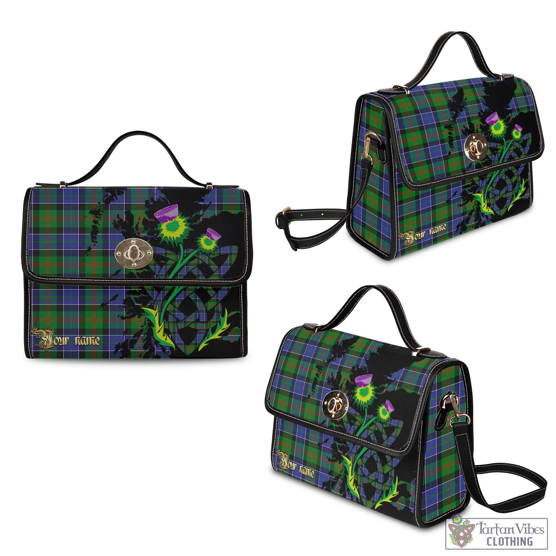 Tartan Vibes Clothing Paterson Tartan Waterproof Canvas Bag with Scotland Map and Thistle Celtic Accents