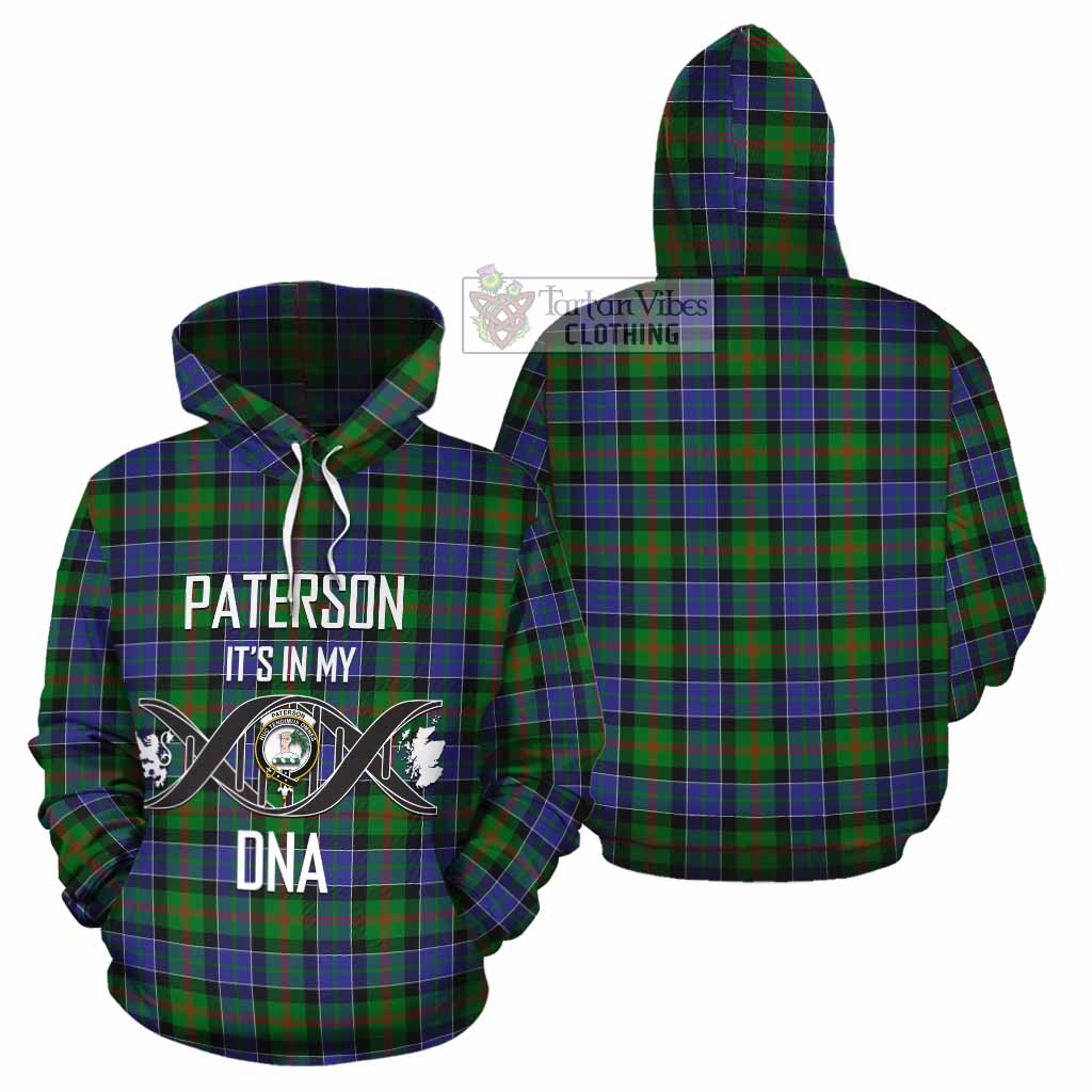 Tartan Vibes Clothing Paterson Tartan Cotton Hoodie with Family Crest DNA In Me Style