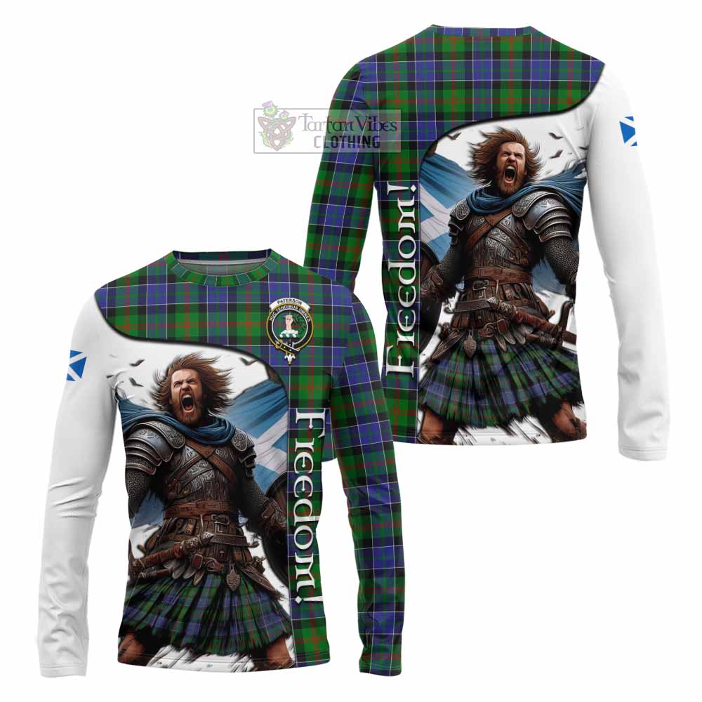 Tartan Vibes Clothing Paterson Crest Tartan Long Sleeve T-Shirt Inspired by the Freedom of Scottish Warrior