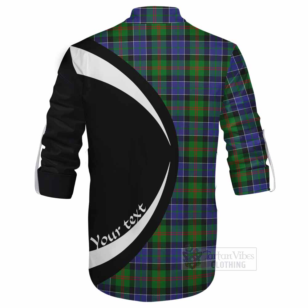 Tartan Vibes Clothing Paterson Tartan Ghillie Kilt Shirt with Family Crest Circle Style