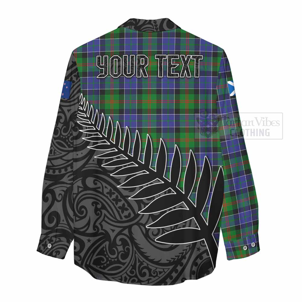 Tartan Vibes Clothing Paterson Crest Tartan Women's Casual Shirt with New Zealand Silver Fern Half Style