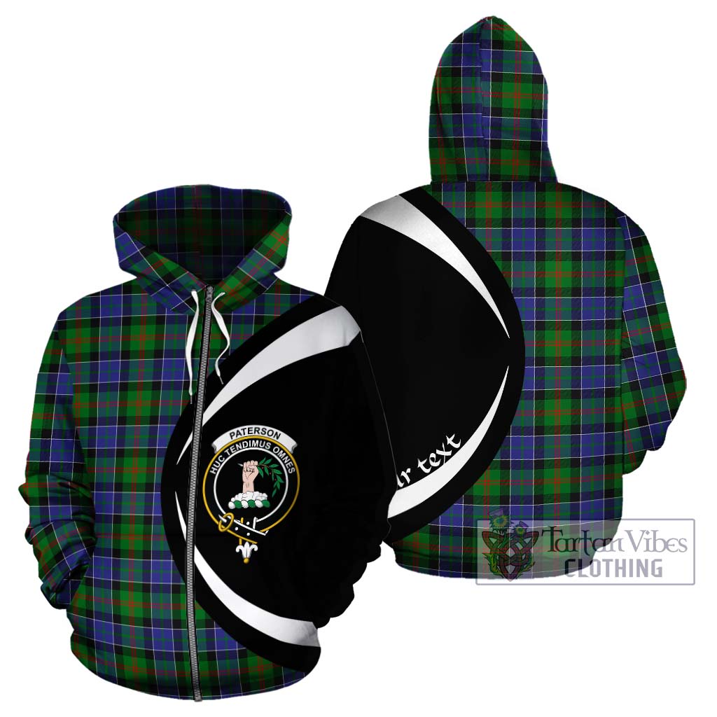 Paterson Tartan Hoodie with Family Crest Circle Style - Tartan Vibes Clothing