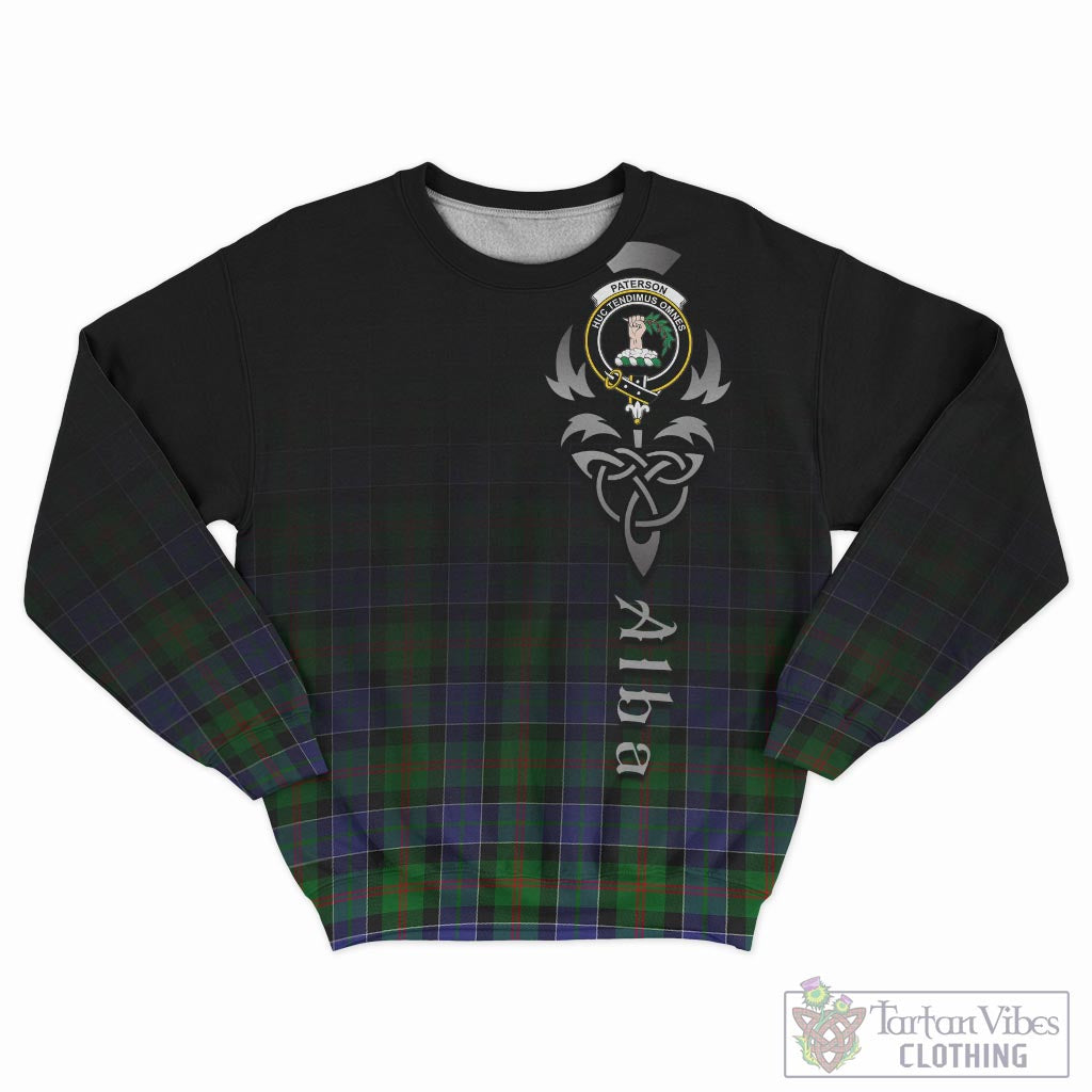 Tartan Vibes Clothing Paterson Tartan Sweatshirt Featuring Alba Gu Brath Family Crest Celtic Inspired