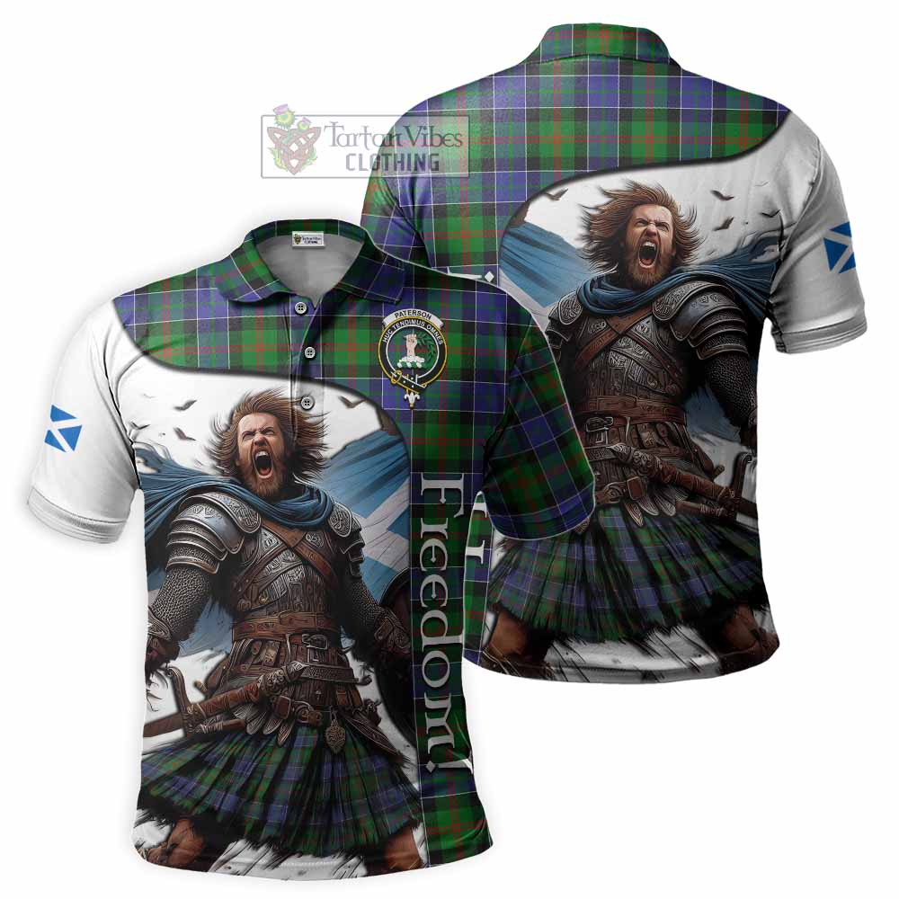 Tartan Vibes Clothing Paterson Crest Tartan Polo Shirt Inspired by the Freedom of Scottish Warrior