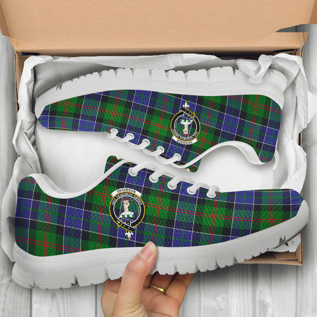 Paterson Tartan Sneakers with Family Crest - Tartan Vibes Clothing