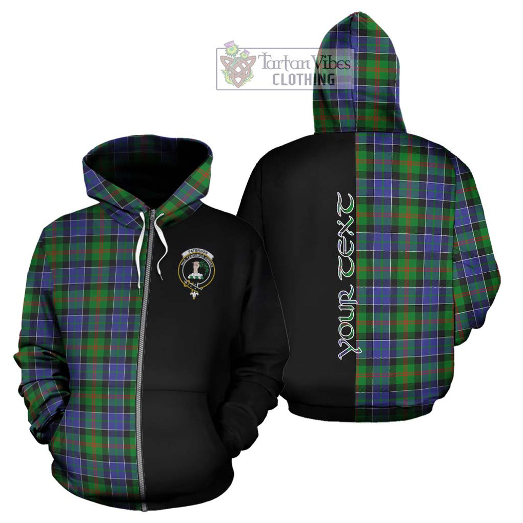 Paterson Tartan Hoodie with Family Crest and Half Of Me Style - Tartanvibesclothing Shop