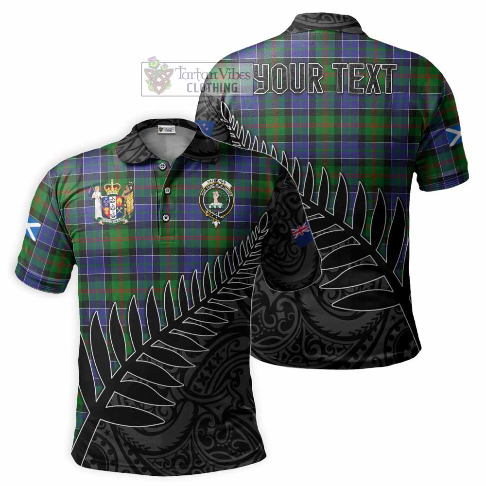 Paterson Crest Tartan Polo Shirt with New Zealand Silver Fern Half Style