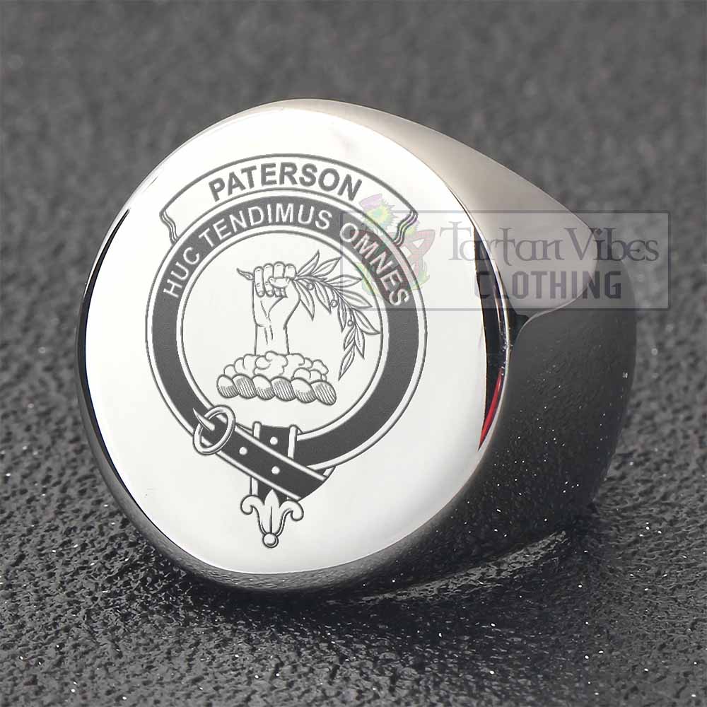 Tartan Vibes Clothing Paterson Clan Crest Engraved Ring