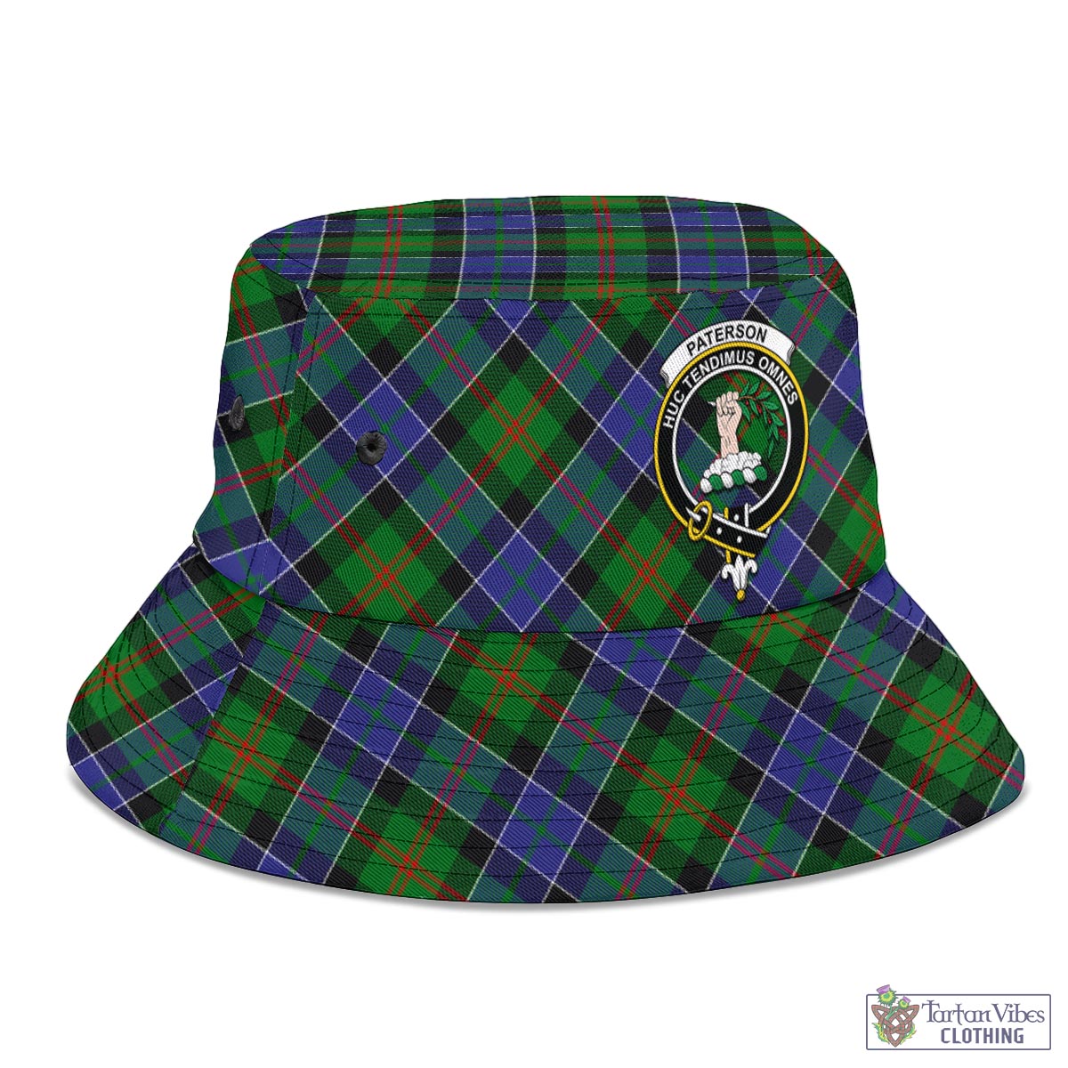 Tartan Vibes Clothing Paterson Tartan Bucket Hat with Family Crest