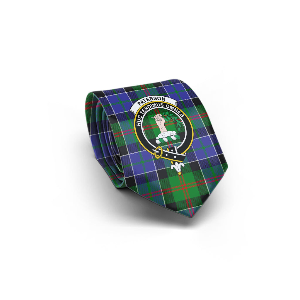 Paterson Tartan Classic Necktie with Family Crest - Tartan Vibes Clothing