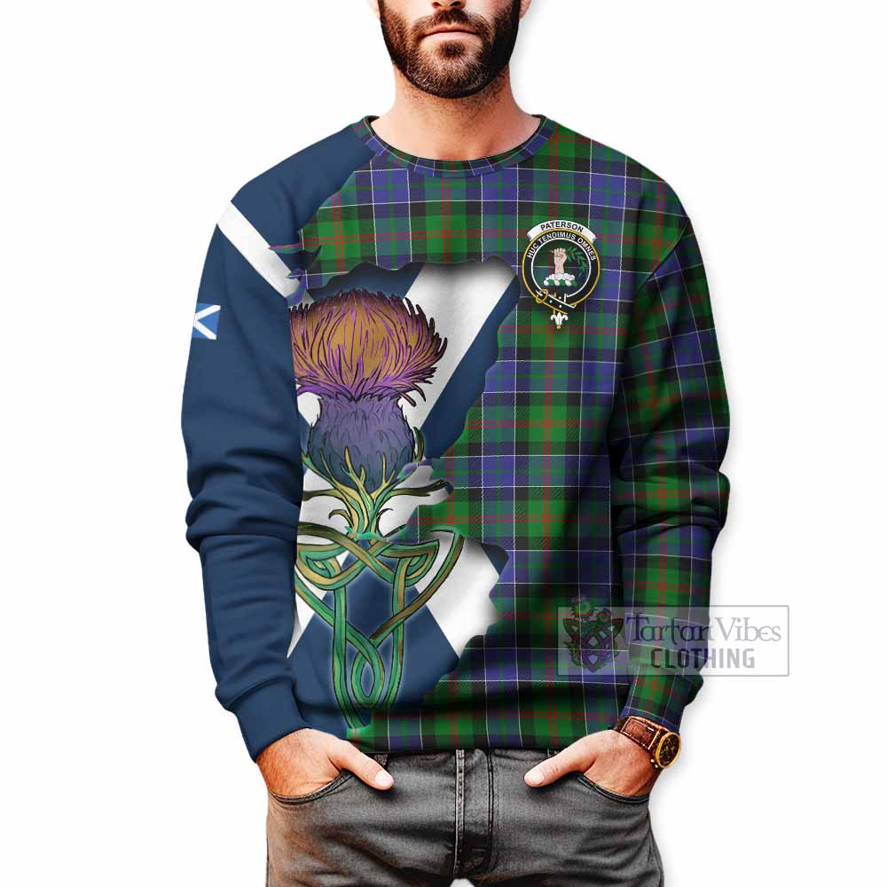 Paterson Tartan Family Crest Sweatshirt Scottish Thistle Celtic Inspired - Tartan Vibes Clothing