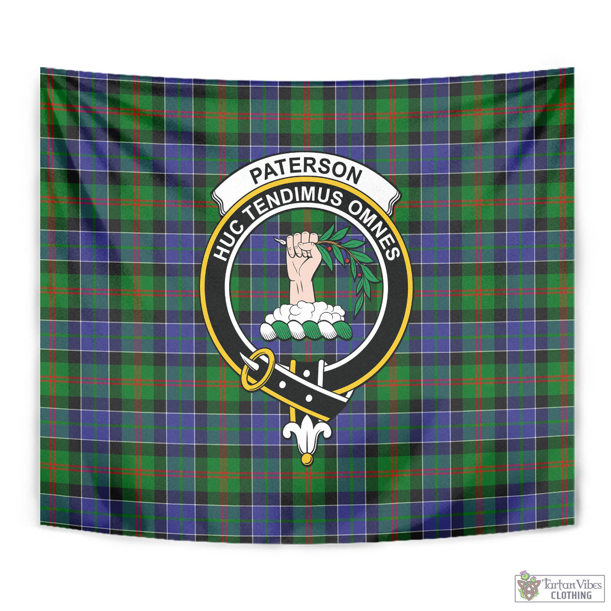 Tartan Vibes Clothing Paterson Tartan Tapestry Wall Hanging and Home Decor for Room with Family Crest