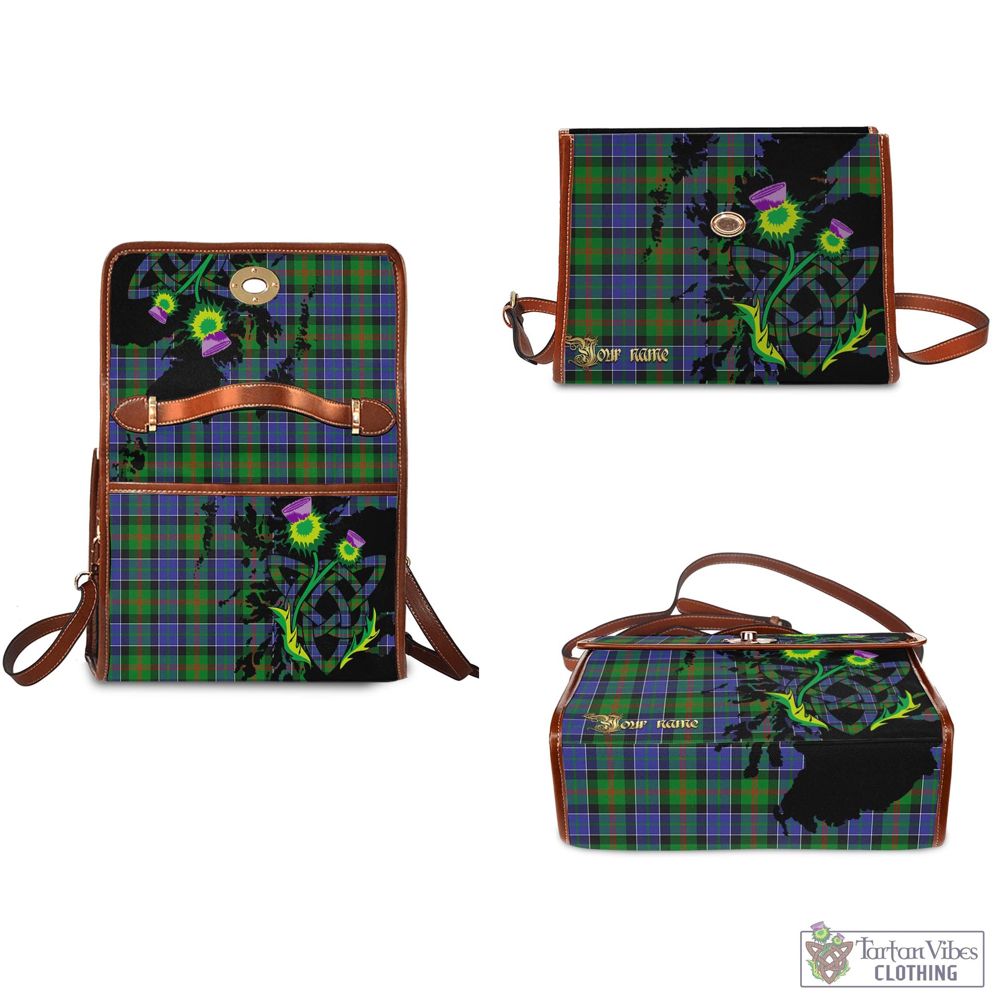 Tartan Vibes Clothing Paterson Tartan Waterproof Canvas Bag with Scotland Map and Thistle Celtic Accents