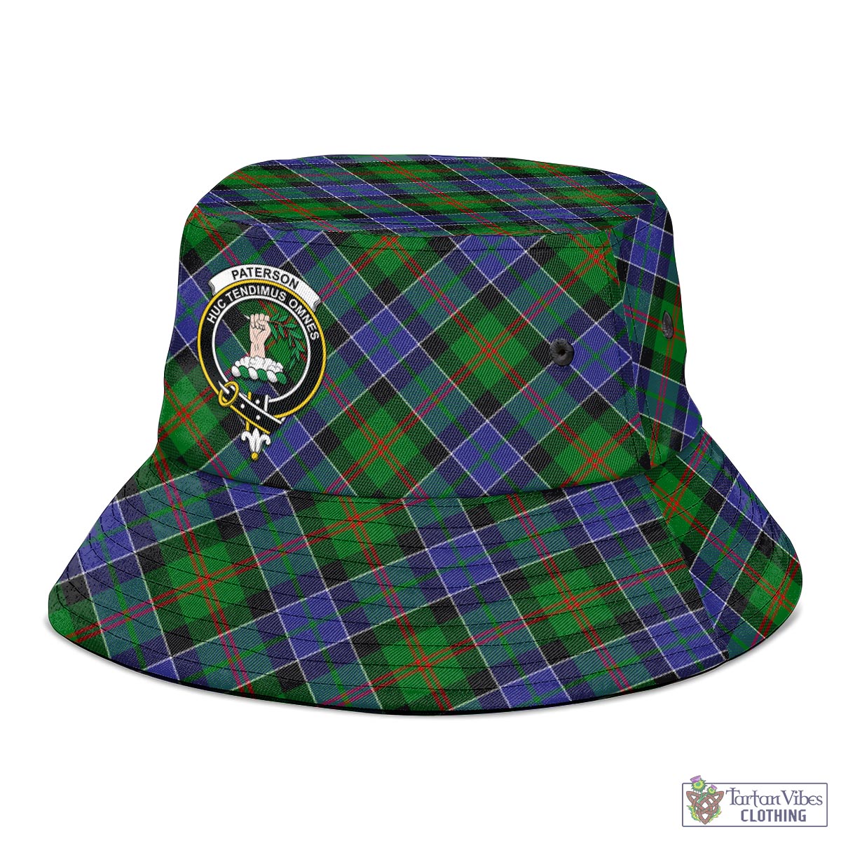 Tartan Vibes Clothing Paterson Tartan Bucket Hat with Family Crest