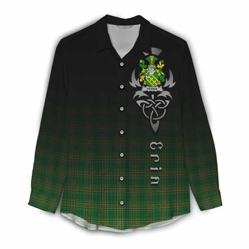 Pearse Irish Clan Women's Casual Shirt with Coat of Arms Erin Go Bragh Celtic Inspired Female - Tartan Vibes Clothing