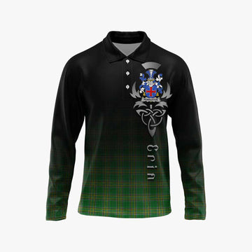 Pendleton Irish Clan Long Sleeve Polo Shirt with Coat of Arms Erin Go Bragh Celtic Inspired Unisex - Tartan Vibes Clothing