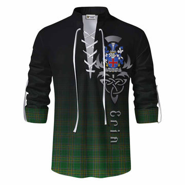 Pendleton Irish Clan Ghillie Kilt Shirt with Coat of Arms Erin Go Bragh Celtic Inspired Men - Tartan Vibes Clothing