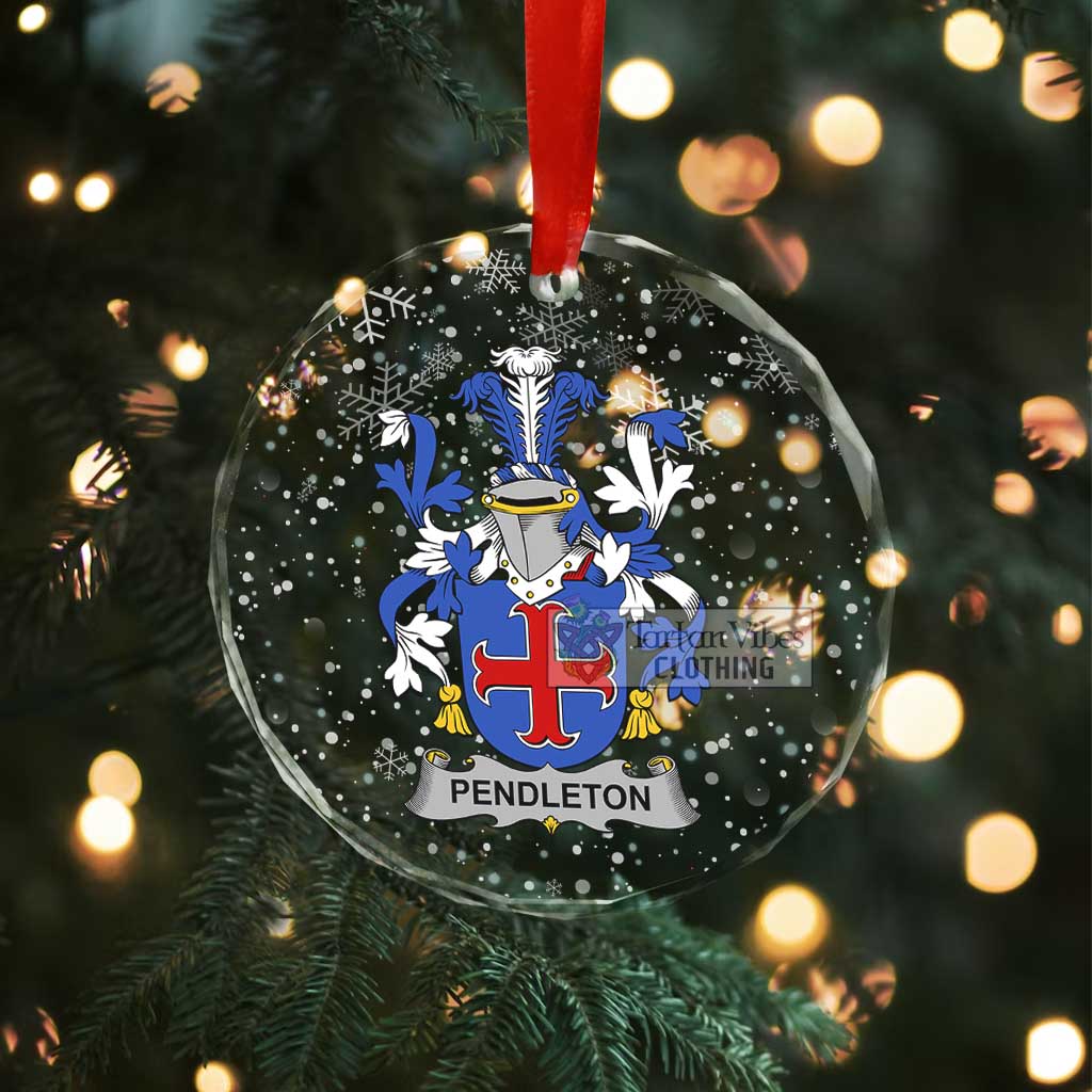 Pendleton Irish Clan Christmas Glass Ornament with Coat of Arms - 2D-tartanvibesclothing