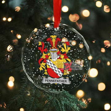 Pennefather Irish Clan Christmas Glass Ornament with Coat of Arms