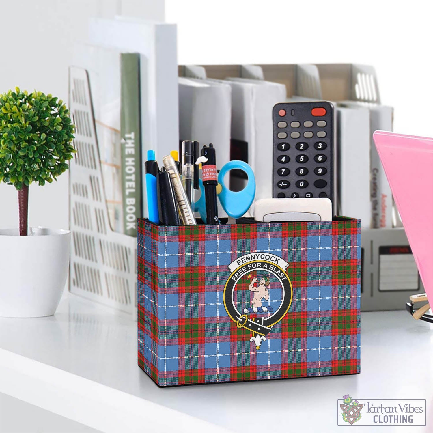 Tartan Vibes Clothing Pennycook Tartan Pen Holder with Family Crest