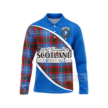 Pennycook Family Crest Tartan Long Sleeve Polo Shirt Celebrate Saint Andrew's Day in Style