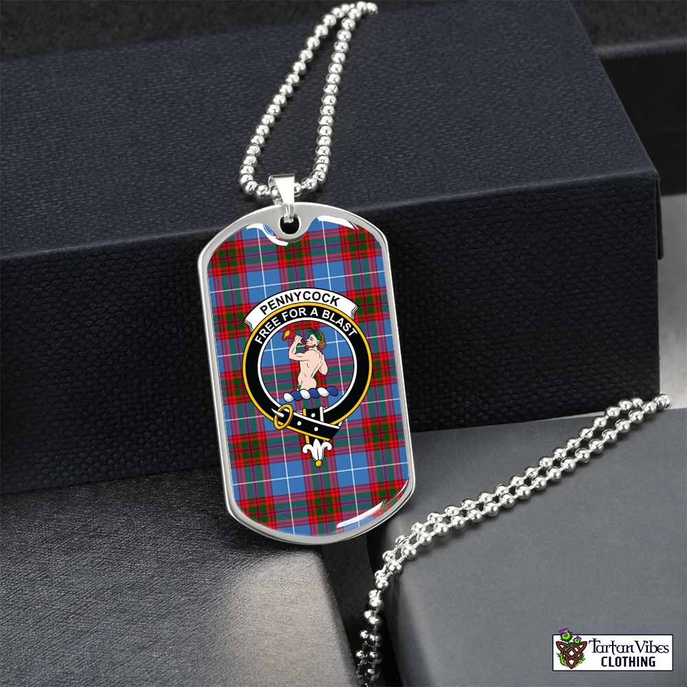 Tartan Vibes Clothing Pennycook Tartan Dog Tag Necklace with Family Crest