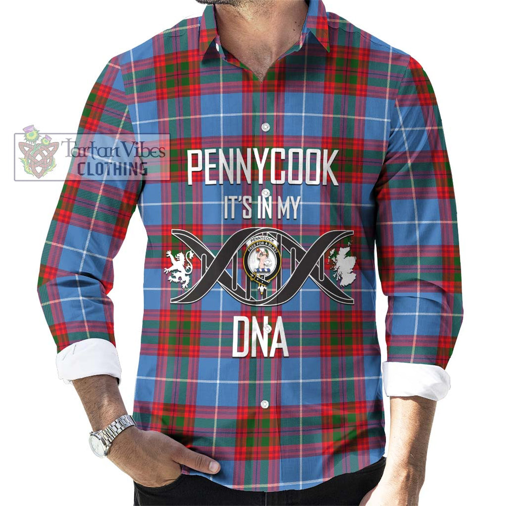 Pennycook Tartan Long Sleeve Button Shirt with Family Crest DNA In Me Style Men's Shirt S - Tartanvibesclothing Shop