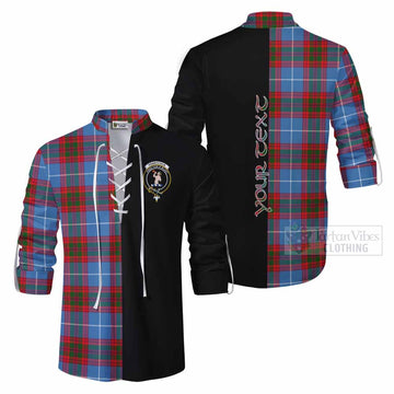 Pennycook Tartan Ghillie Kilt Shirt with Family Crest and Half Of Me Style