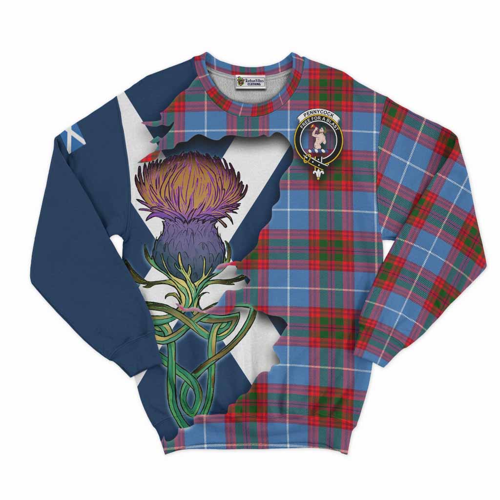 Pennycook Tartan Family Crest Sweatshirt Scottish Thistle Celtic Inspired Unisex - Tartan Vibes Clothing