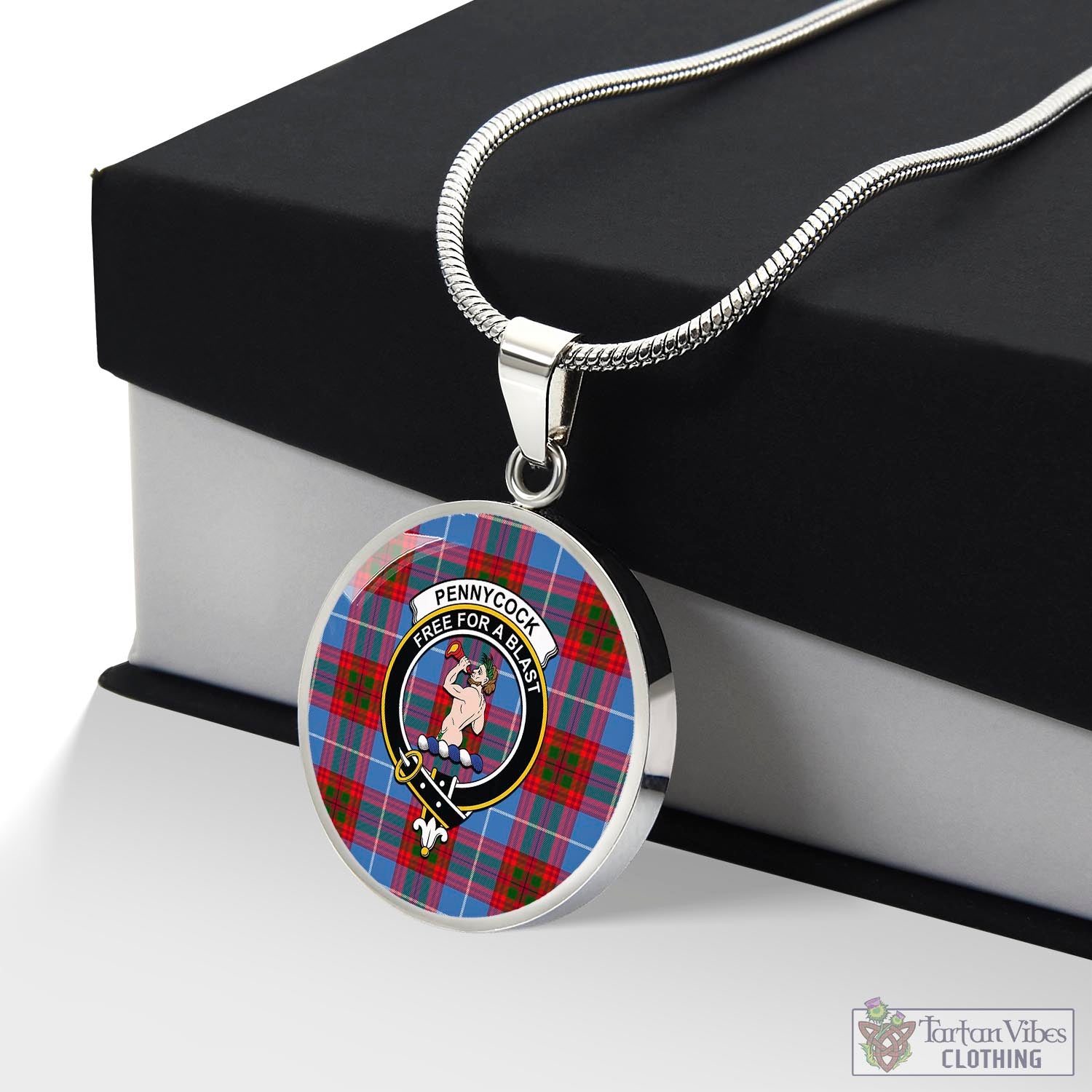 Tartan Vibes Clothing Pennycook Tartan Circle Necklace with Family Crest