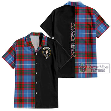 Pennycook Tartan Short Sleeve Button Shirt with Family Crest and Half Of Me Style